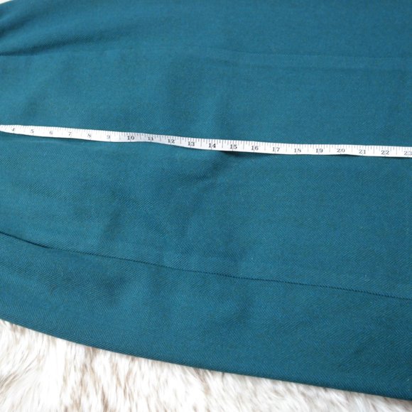 PENDLETON Vintage Virgin Woolen Mills Skirt Size 16 Herringbone Teal Side Pocket - Picture 7 of 8
